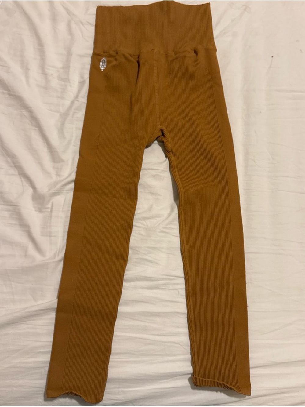 FP Movement by Free People Ribbed High-Waist Leggings - Caramel Brown